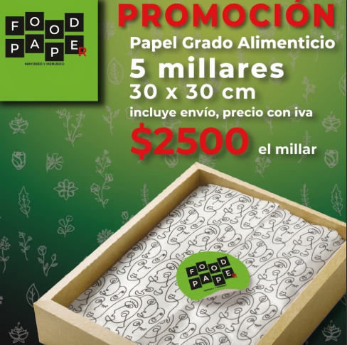 Papel alimenticio 30x30cm 5 millares